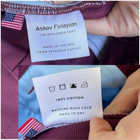 Askov Finlayson Men’s The Explorer Japanese Cotton Canvas Pant In Maroon Sz 28